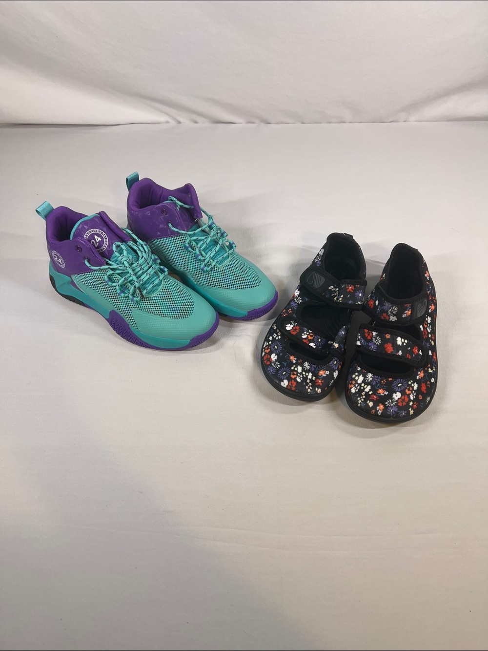 Source Unknown Teal and Purple Kids Athletic Sneakers